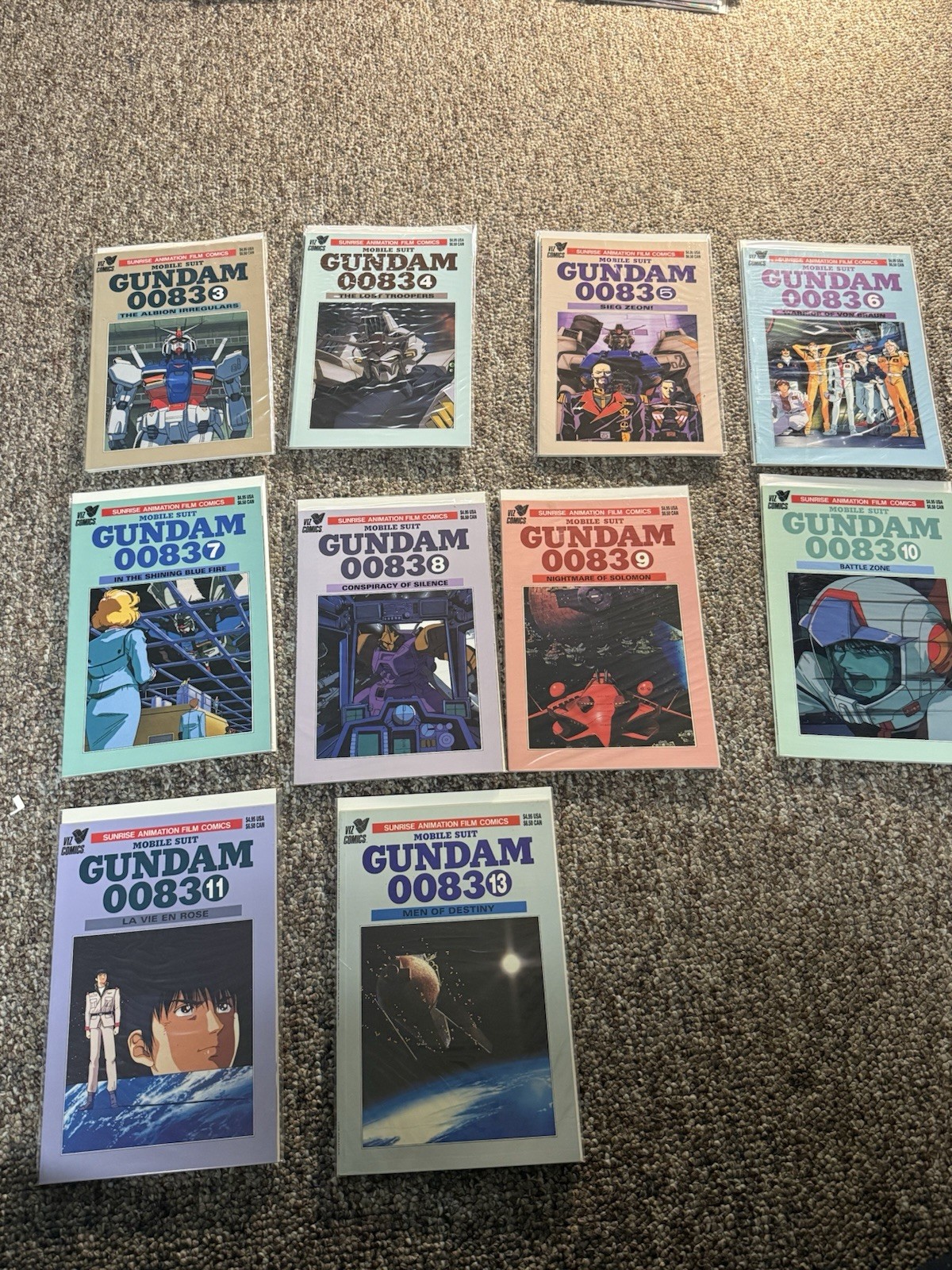 Mobile Suit Gundam 0083 Viz lotto fumetti #3-11, 13 film animazione alba 10 libri