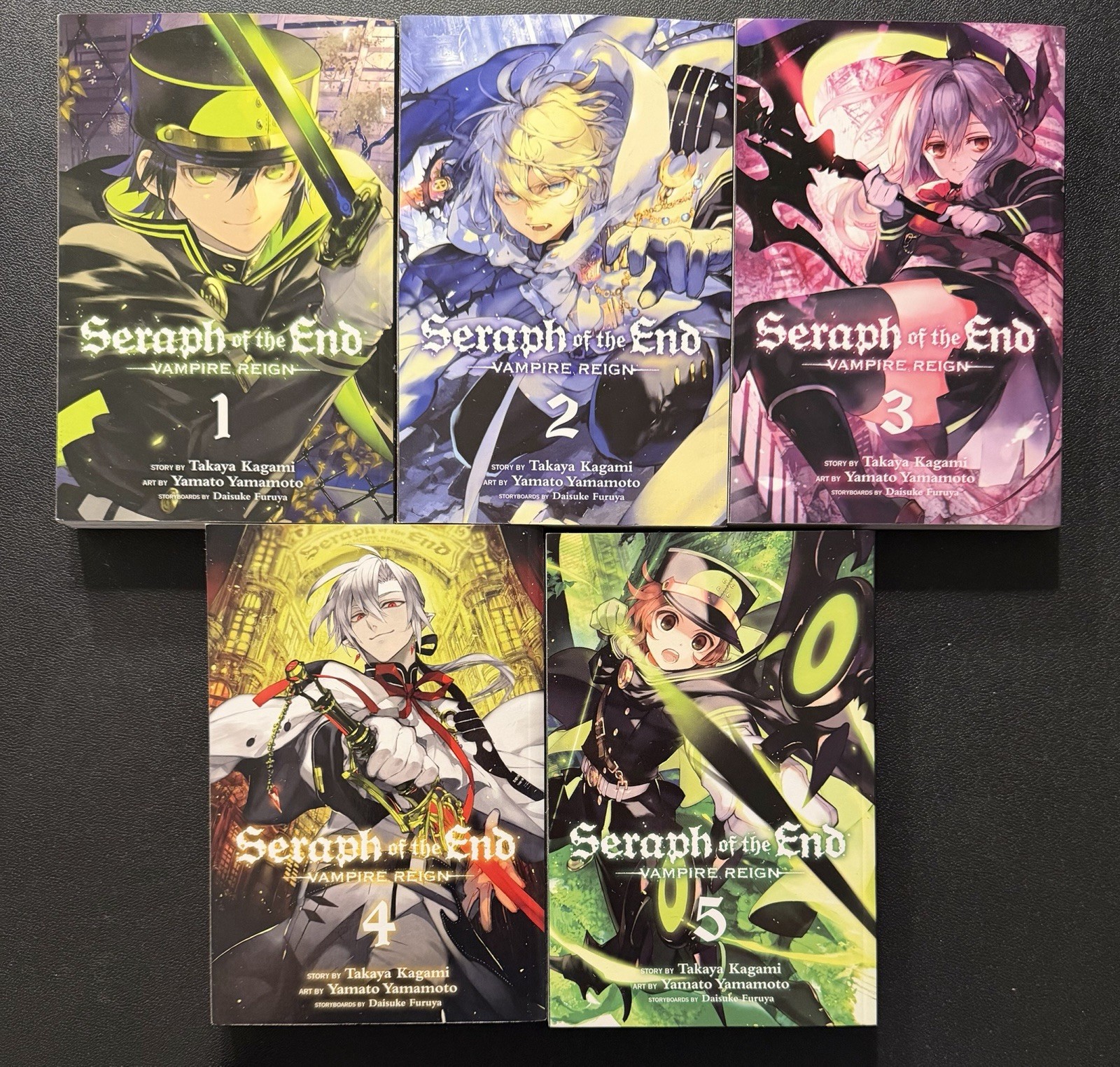 Seraph of the End manga vol 1,2,3,4,5 1-5 viz media buone condizioni qualche merce