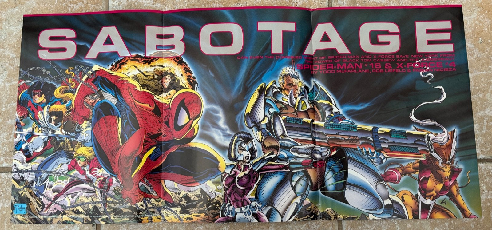 Pubblicità prevendita Marvel Sabotage Spider Man Tod McFarlane 1991 promo -A8-22