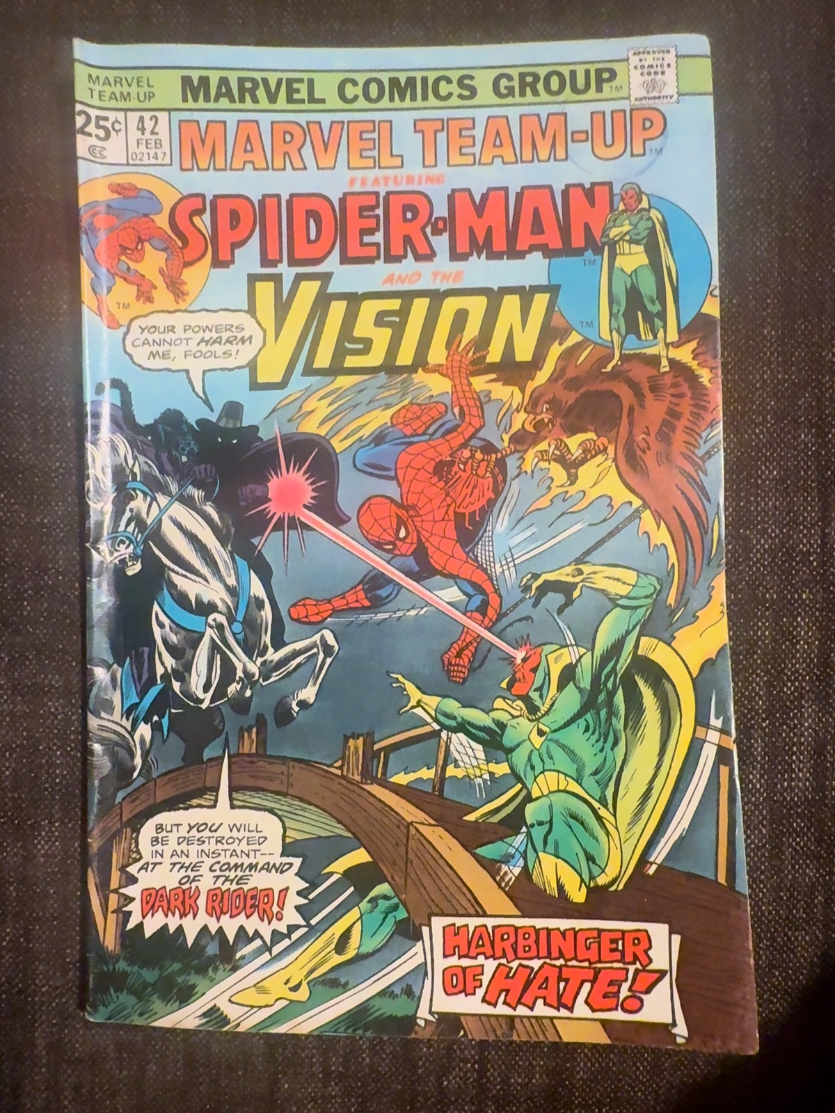 Marvel Team-Up #42 Spider-Man Vision Dark Rider Marvel Comics 1976