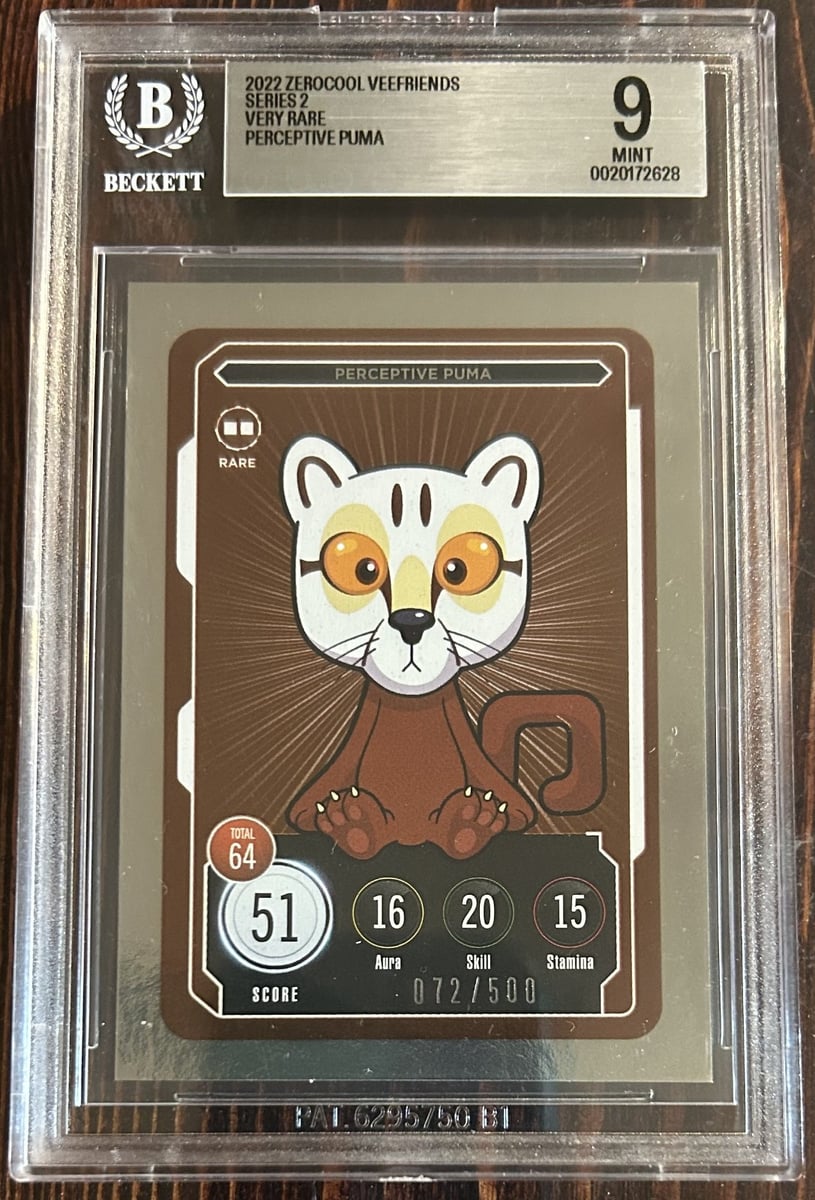 BGS 9 Mint 2022 Zerocool Series 2 VeeFriends Perceptive Puma  Rare /500