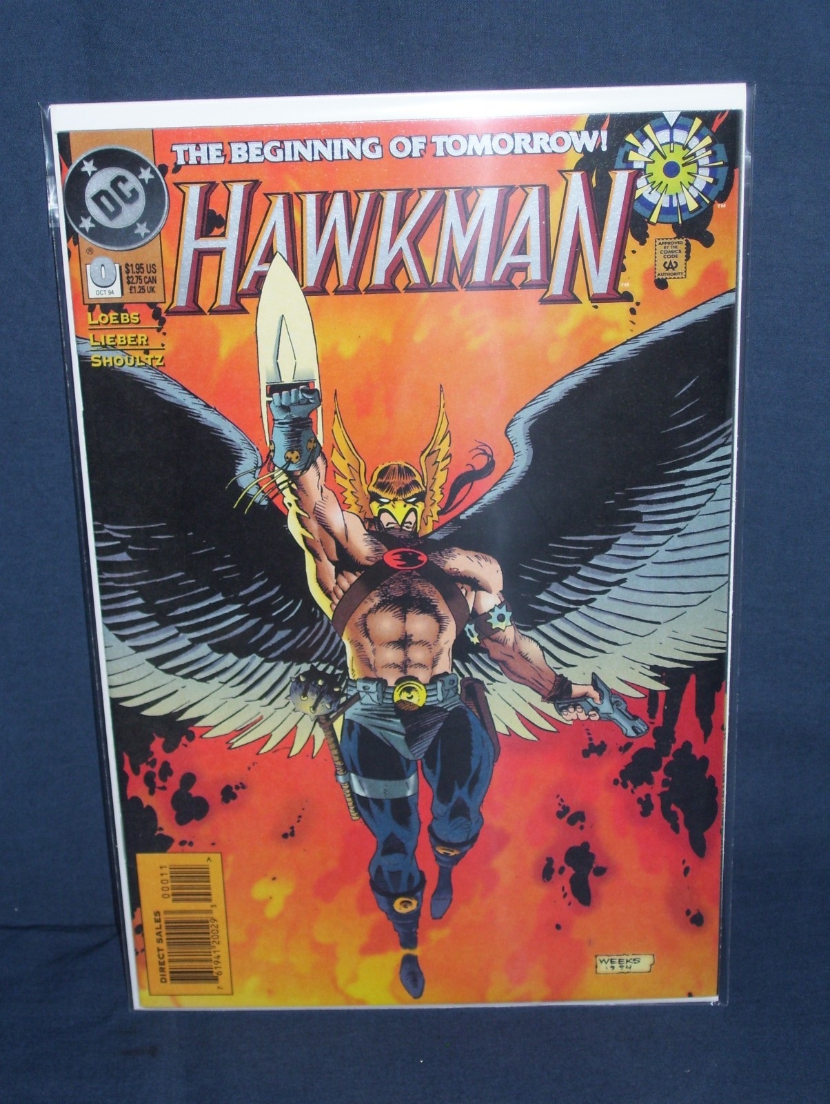 Hawkman #0 DC Comics 1994 con borsa e tavola
