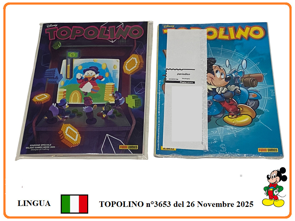 TOPOLINO REGOLARE ABBONATO n°3653 + VARIANT MILANO GAMES WEEK 2025