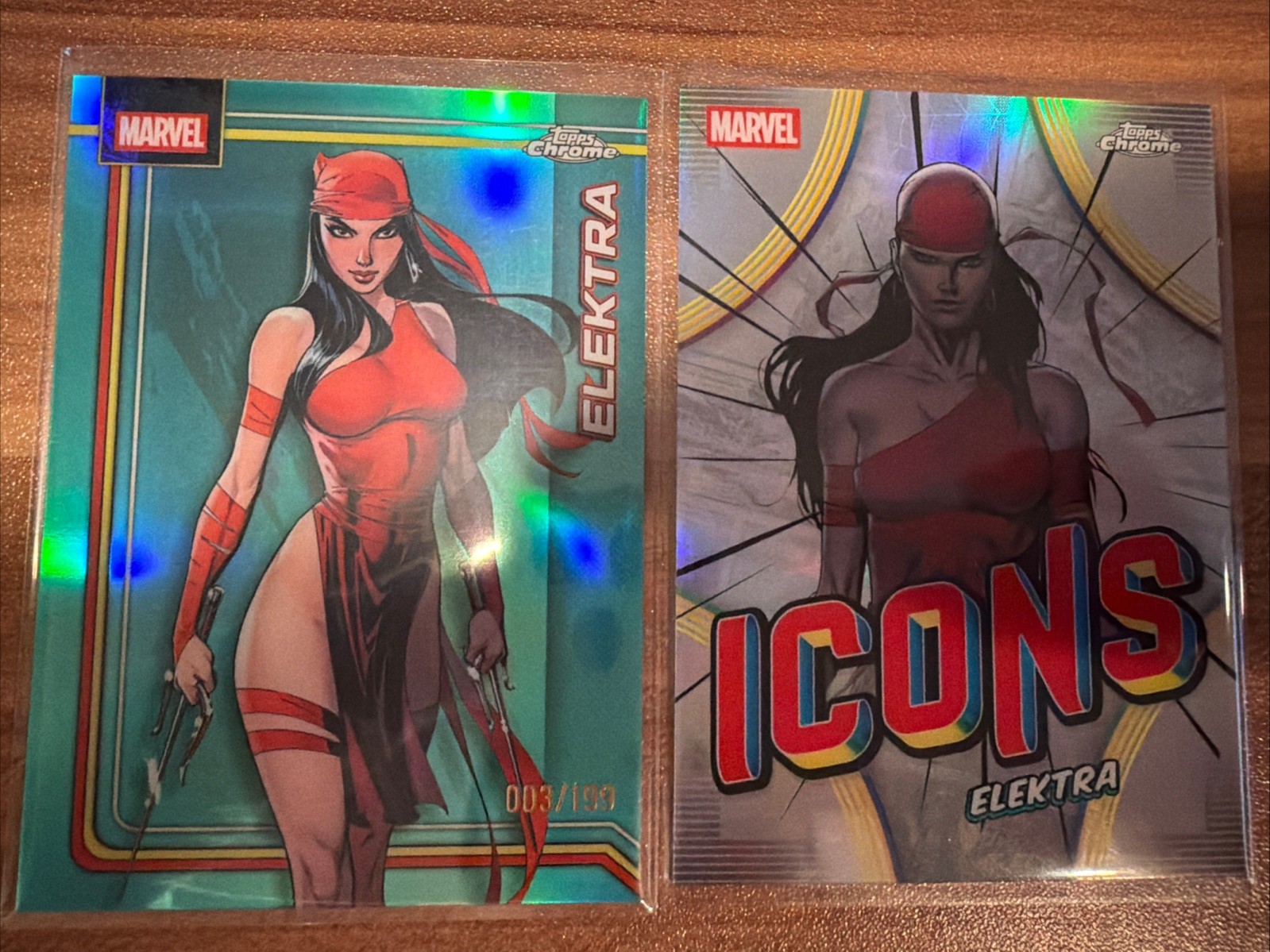 ELEKTRA 2026 TOPPS CHROME MARVEL #116 AQUA REFRACTOR /199 + Icons #MI-05