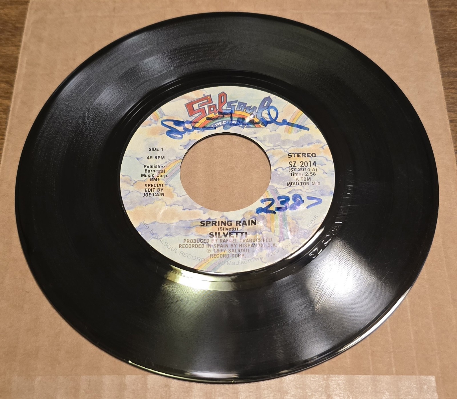 Silvetti: Spring Rain/Travel Check - VG+ | 1977 Funk/Soul 45rpm 7" - Salsoul