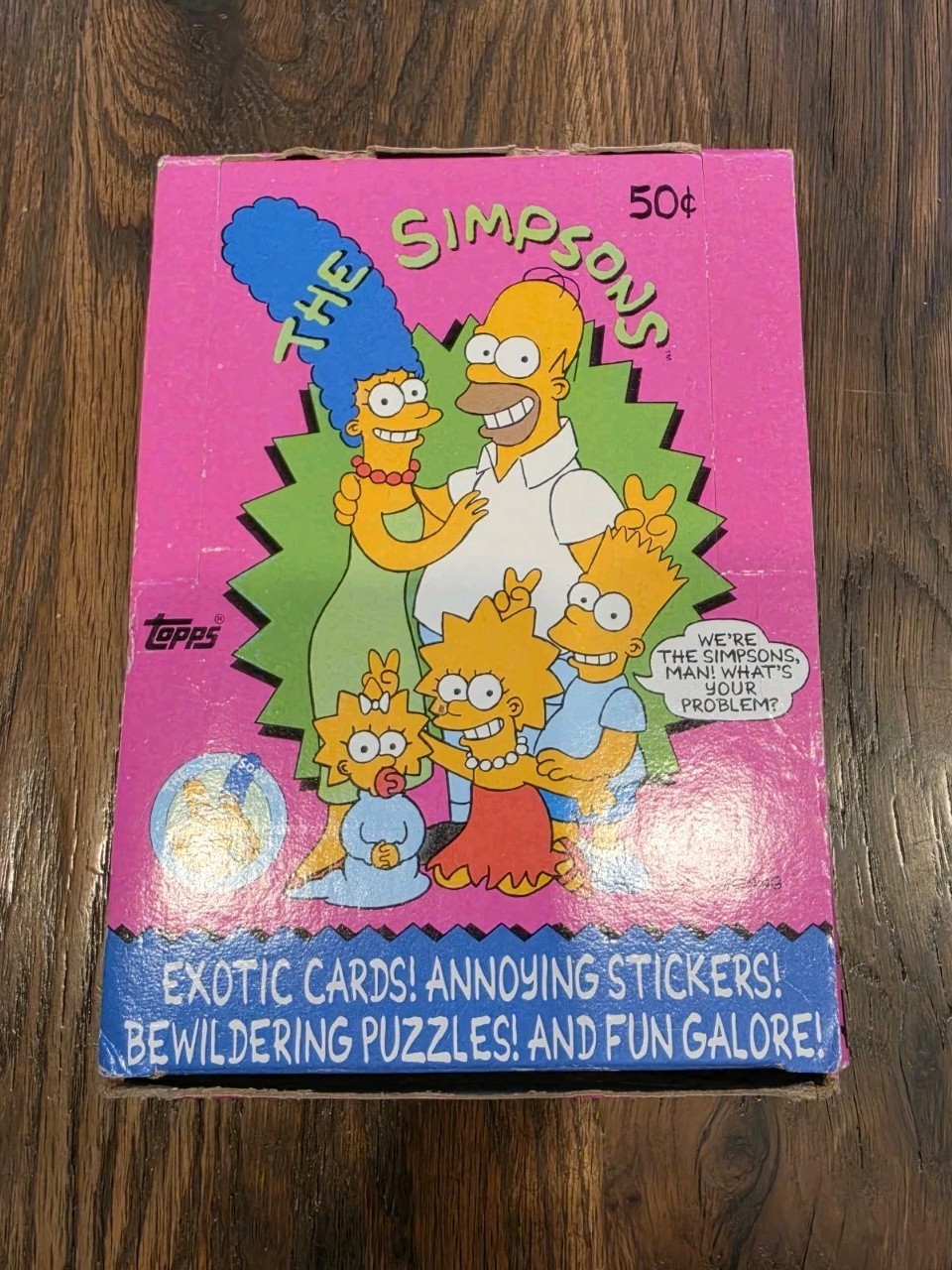 1990 Topps The Simpsons Wax Packs Full Box of 36 Packs - NO X - Good Shape!