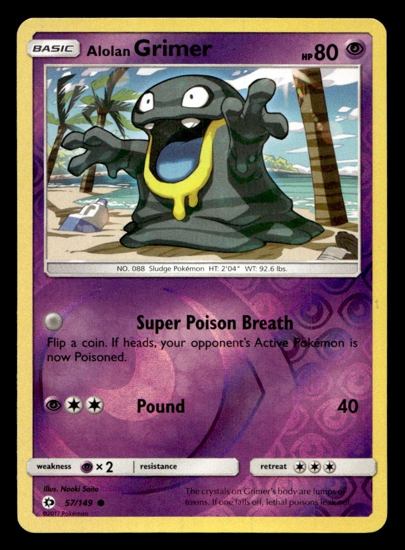 Alolan Grimer 57/149 Set Base SM Comune Pokemon Reverse Holo MP/HP