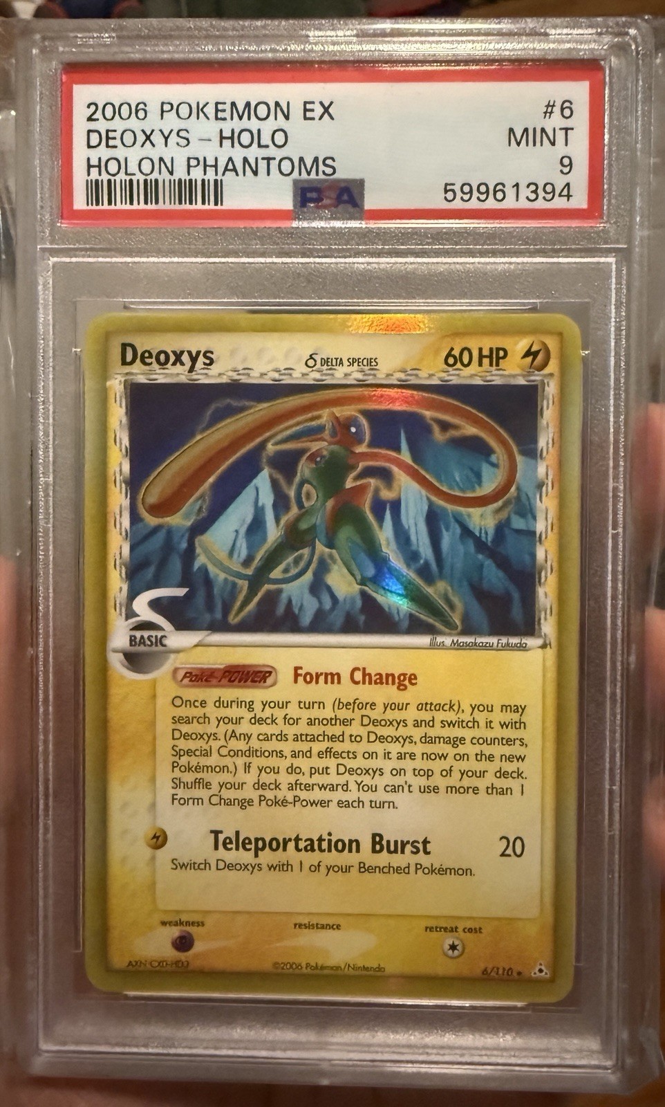 Pokémon EX Holon Phantoms Deoxys Holo 2006 #6 PSA 9 Cert 59961394