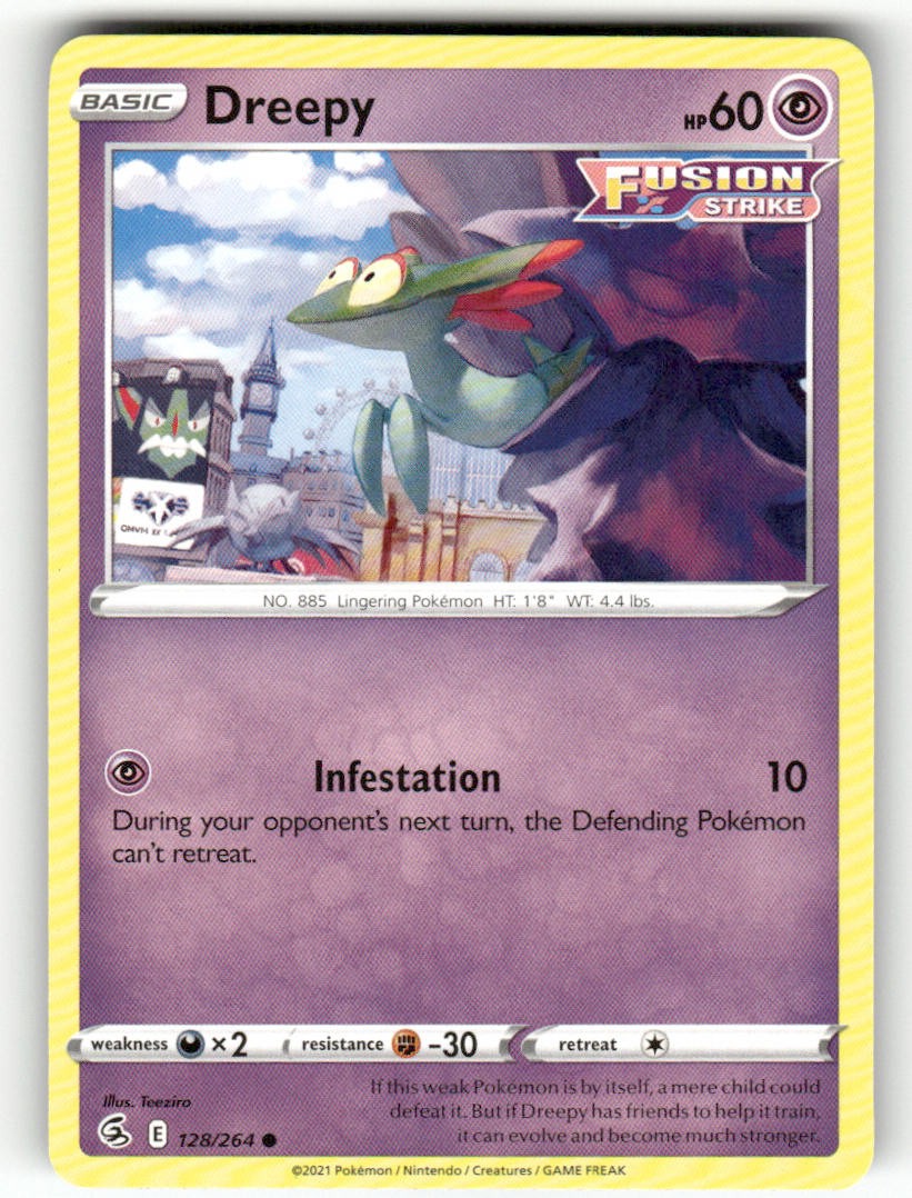 Dreepy 128/264 Common Fusion Strike Pokemon leggermente giocato