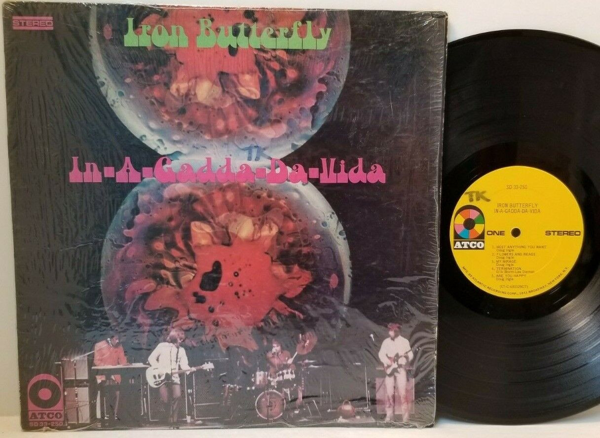 IRON BUTTERFLY In A Gadda Da Vida LP in SHRINK SD 33-250 - Play Tested VG+ *A1