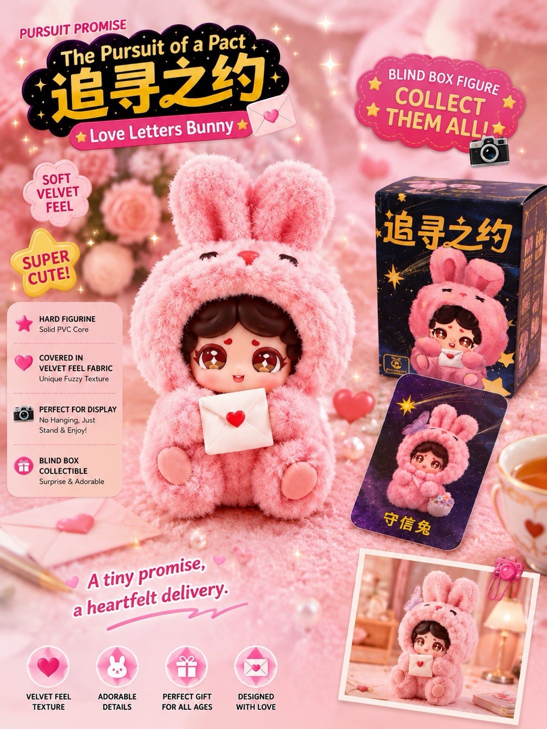 🎀✨ PURSUIT OF A PACT LOVE LETTERS BUNNY FIGURE KAWAII COLLECTIBLE NEW BOXED 🎀✨