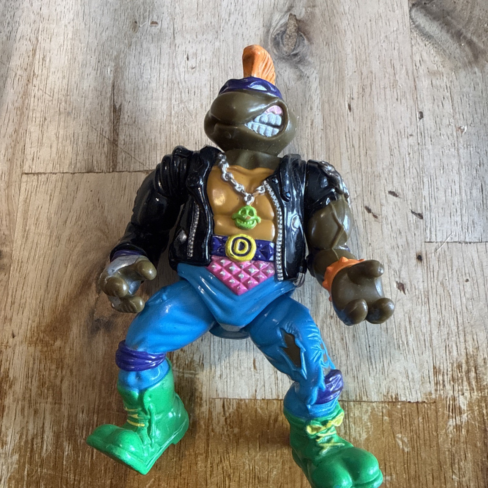 1991 Playmates TMNT Donatello Rock 'n Rollin Punker Don Punk Rock Vintage Toy