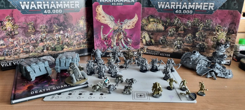 Full army of Death guard (mostly unpainted)