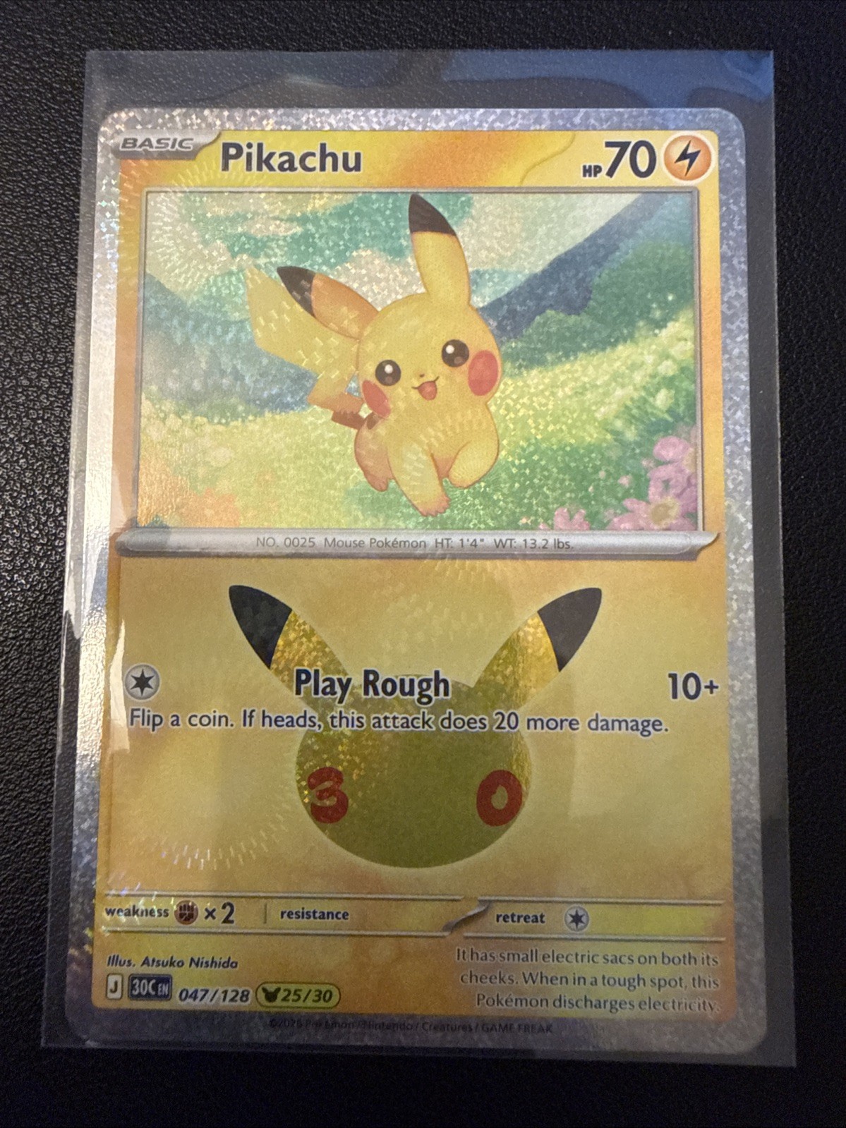 Pikachu Holo Pikachu Rare ME: 30th Celebration 047/128 NM
