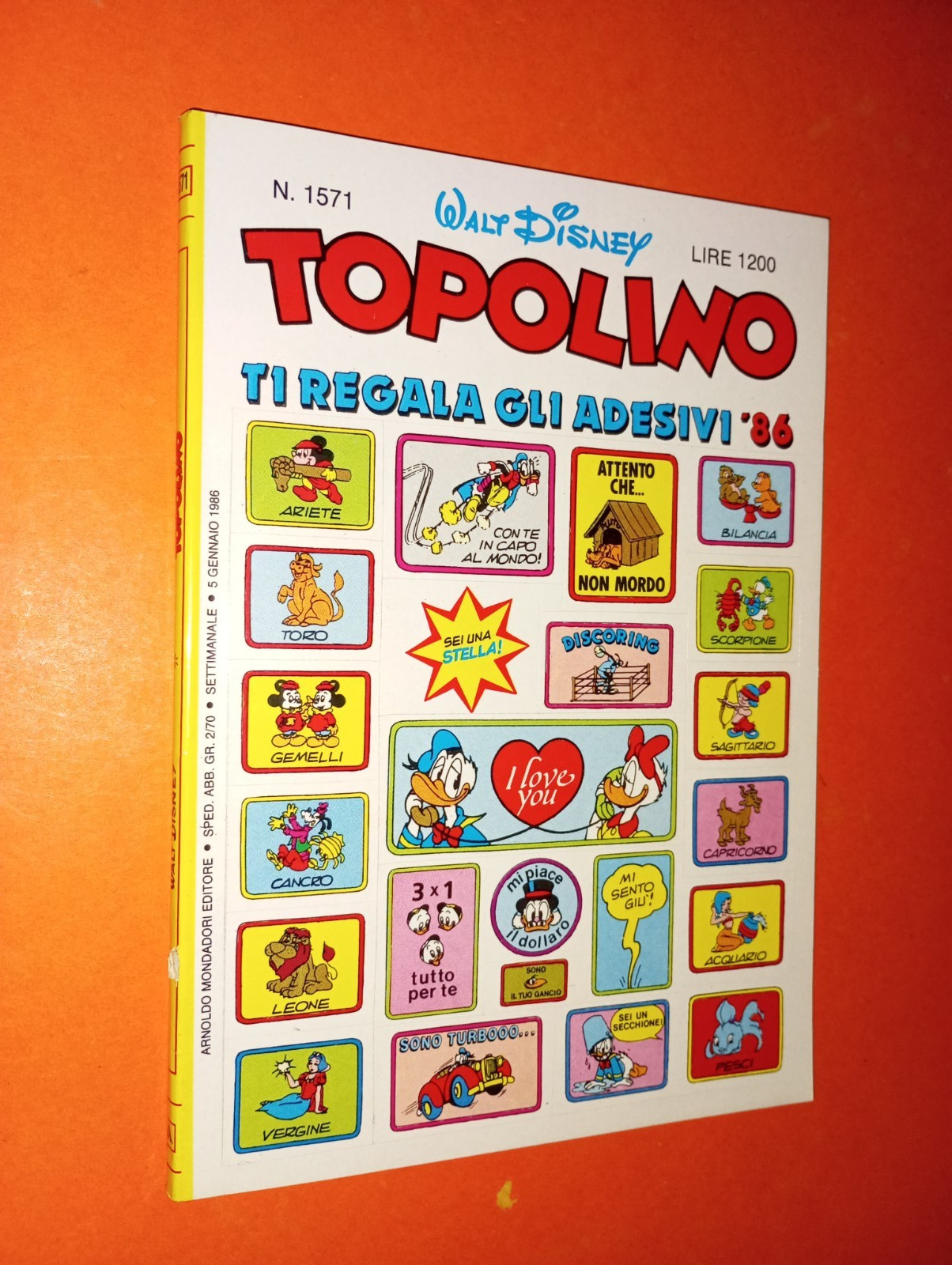TOPOLINO N. 1571 copertina adesiva