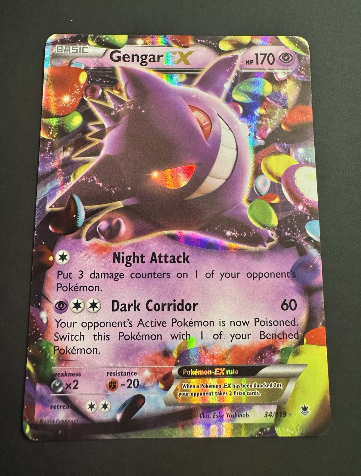 The Pokémon Company Pokémon TCG Gengar EX 34/119 Forze Fantasma Holo EN 170 CV