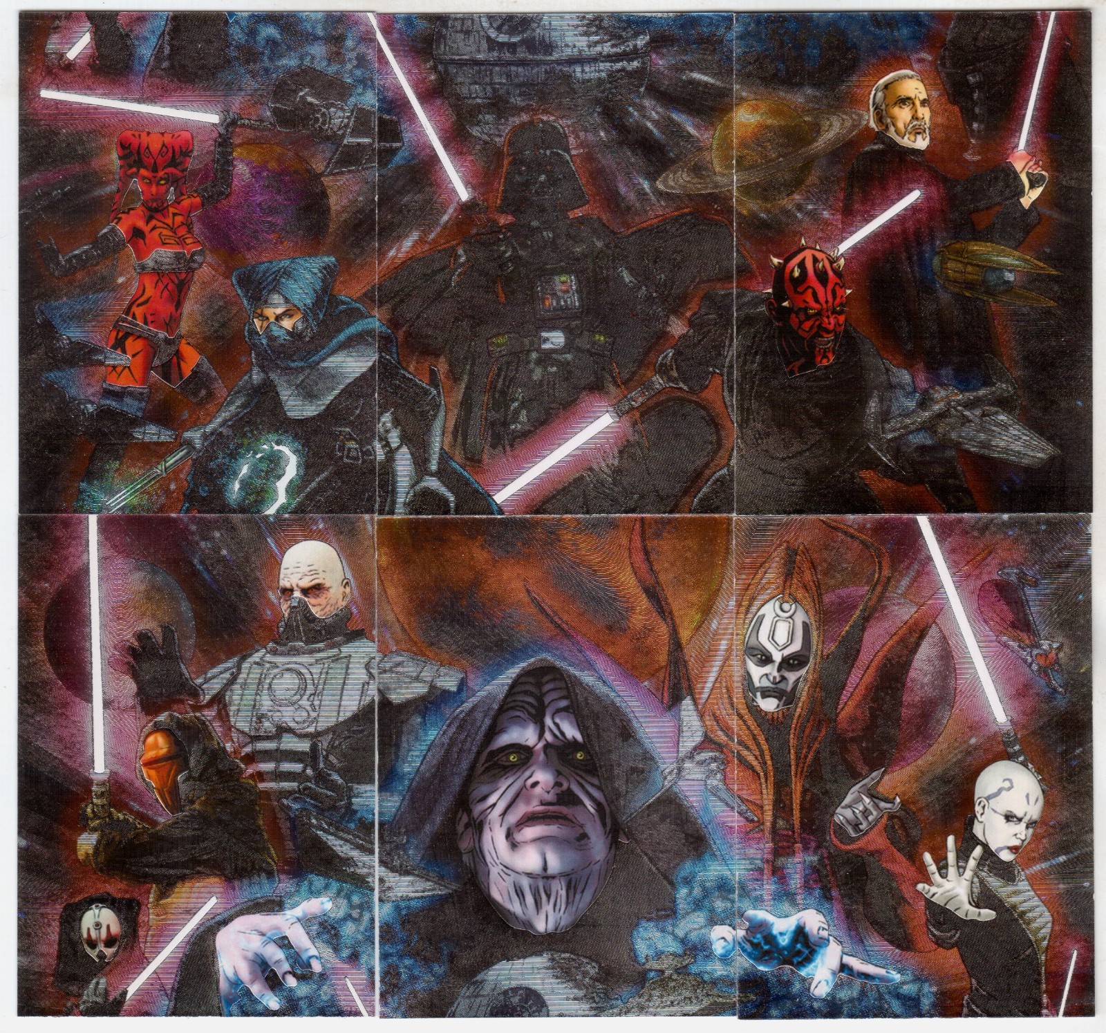 2012 TOPPS STAR WARS GALAXY SERIES 7 LAMINA INCISA SET 6 CARTE INSEGUIMENTO