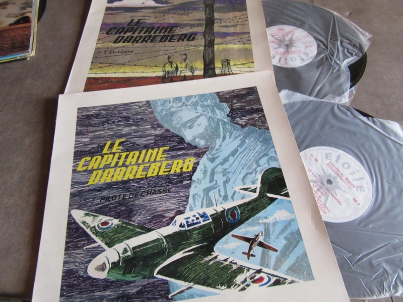 2 vinyle 25 cm 33 tours  le capitaine darreberg l evasion : pilote de chasse