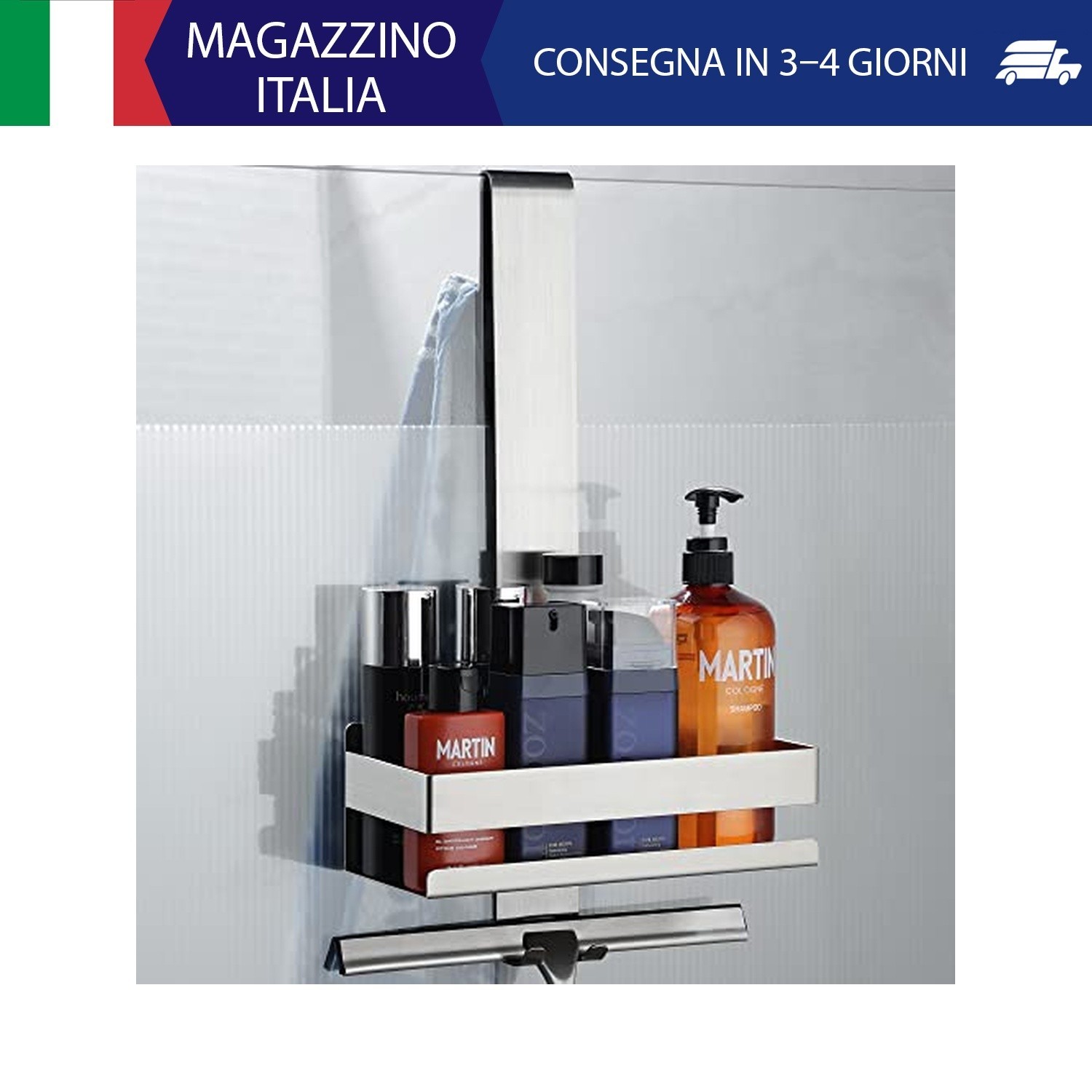 Mensola Doccia - Portaoggetti in SUS 304 Acciaio Inox da Appendere al Porte Docc