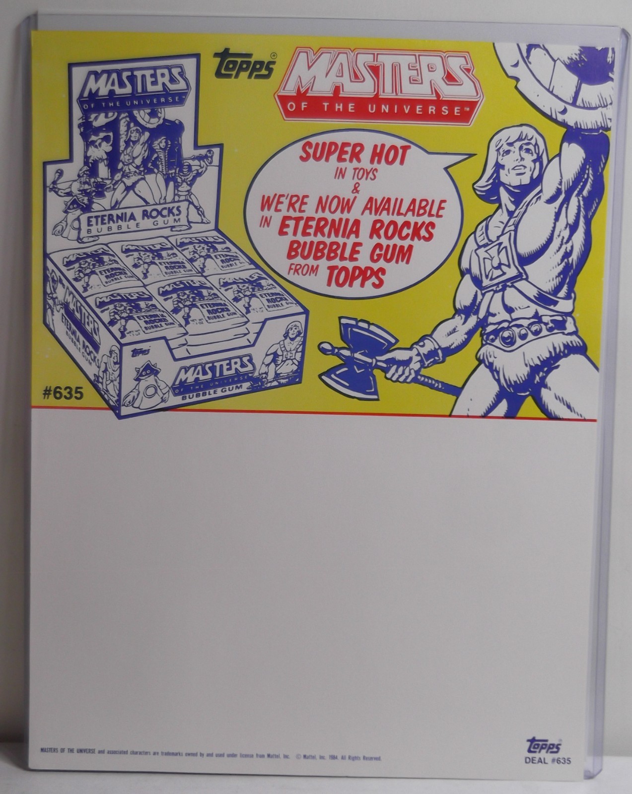 Eternia Rocks Candy foglio pubblicitario vintage 1984 Masters of the Universe He-man Skeletor