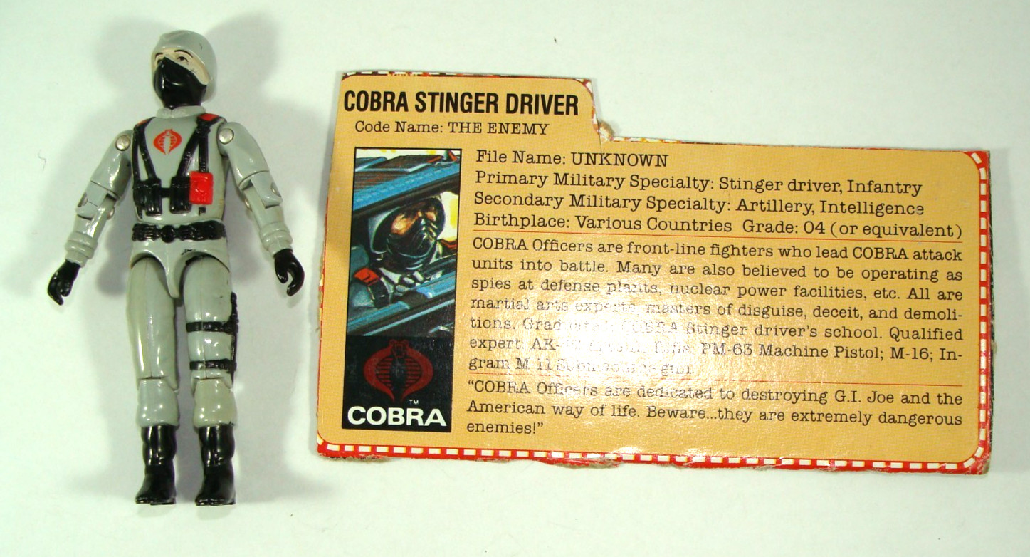 GI Joe Cobra Stinger Driver Series 3 1984 (with file card)