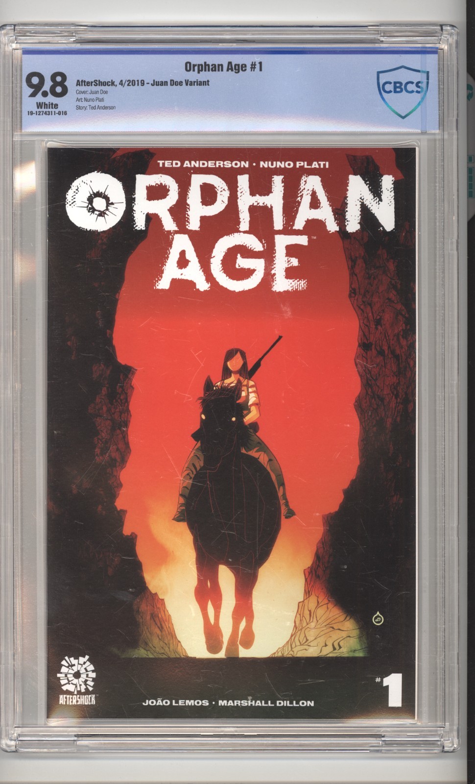 Orphan Età 1 CBCS 9.8 variante Juan Doe 2019