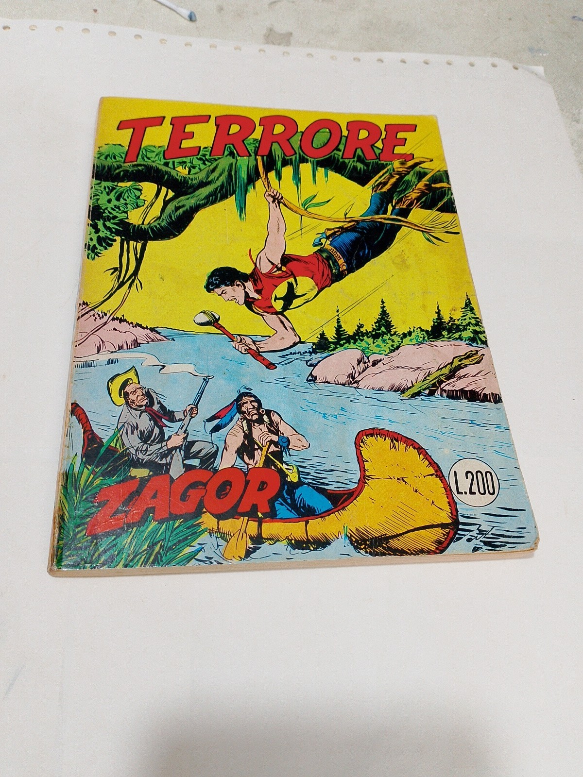  ZAGOR N.2  RISTAMPA STRISCIA ROSSA  DA 200 LIRE SENZA  "FIEG"  1a EDIZIONE 