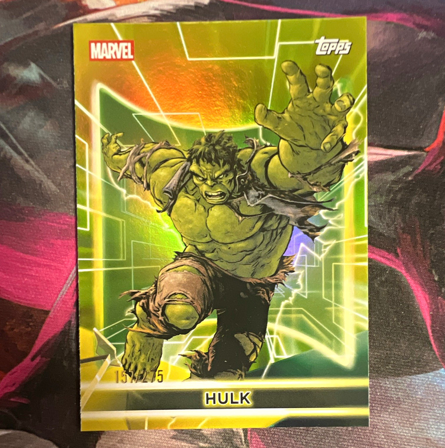 2026 Topps Marvel Neon HULK /275 Yellow refractor Topps Chrome Card #5