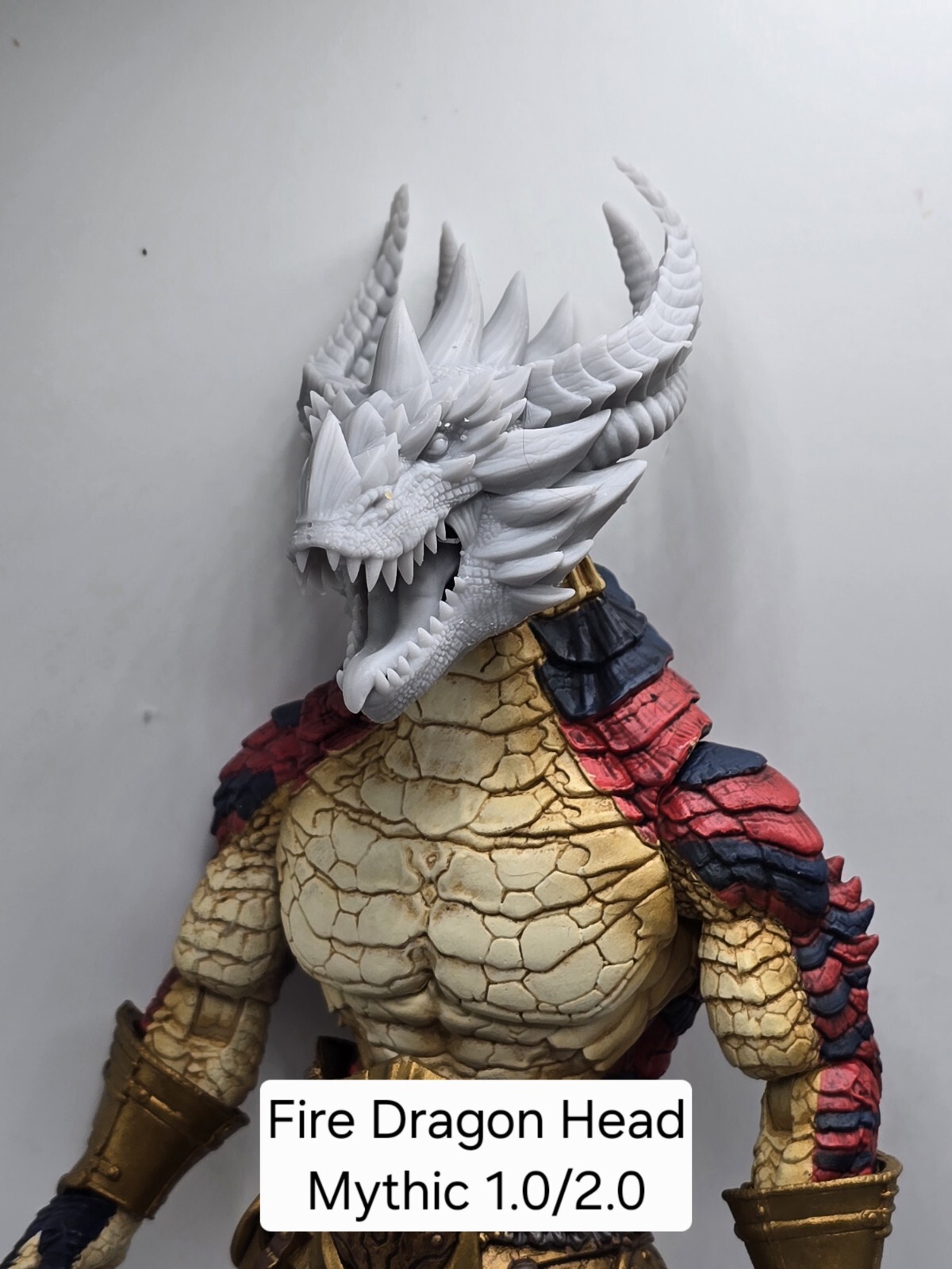 3d Printe FIRE DRAGON Headsculpt For 1.0/2.0 Mythic Legions 1/12 Sc.