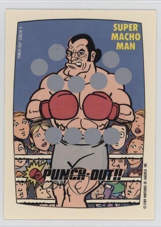 Gioco Topps Nintendo Scratch-Off 1989 Punch Out!! Super Macho Man #9 19pj
