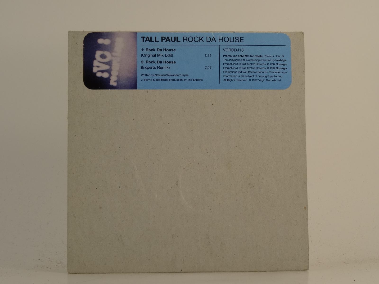 TALL PAUL ROCK DA HOUSE (H1) 2 Track Promo CD Single including Card Sleeve VC RE