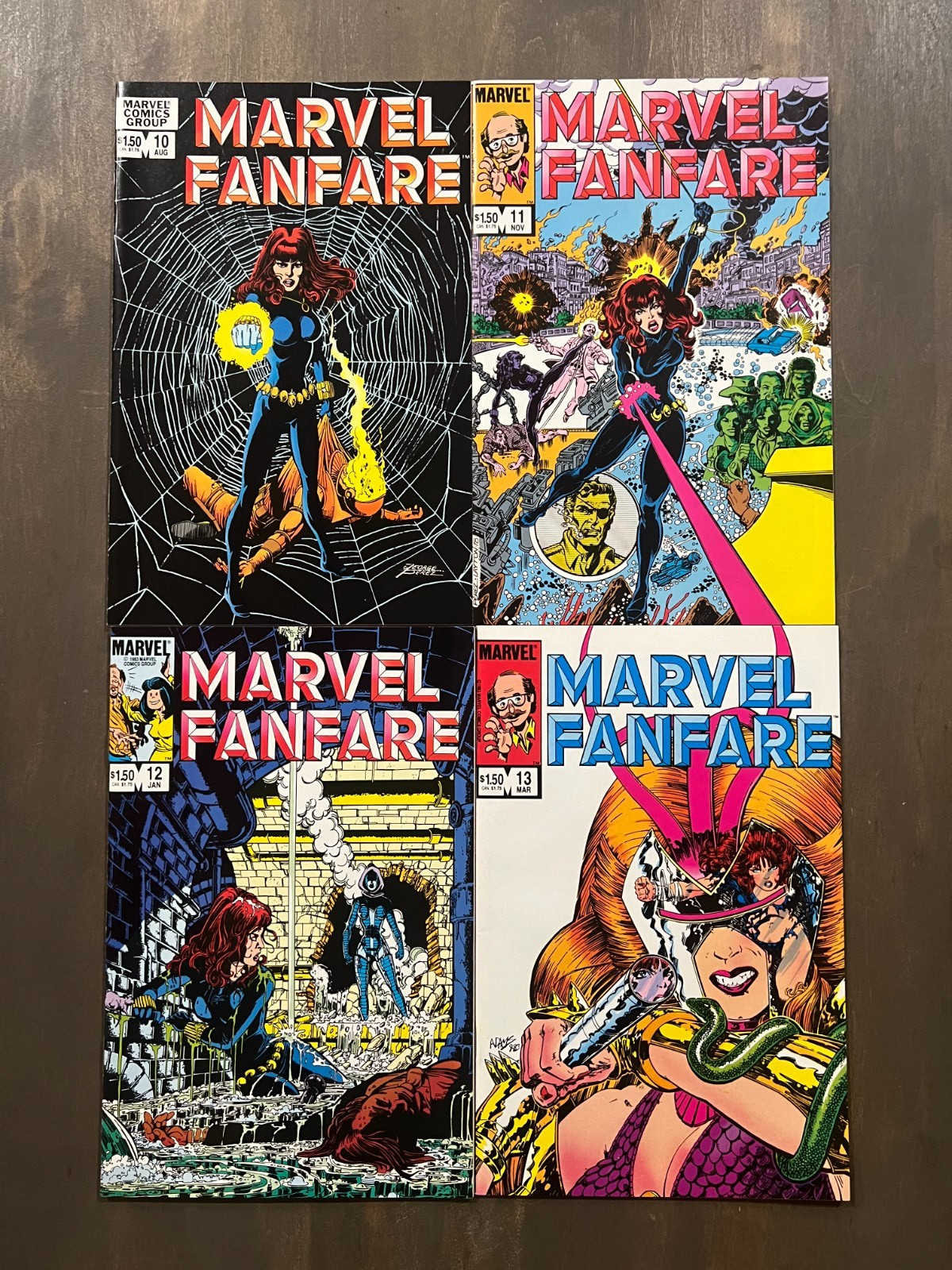 💥 Marvel Fanfare # 10 11 12 13 1983 Black Widow 1st Iron Maiden George Perez 💥