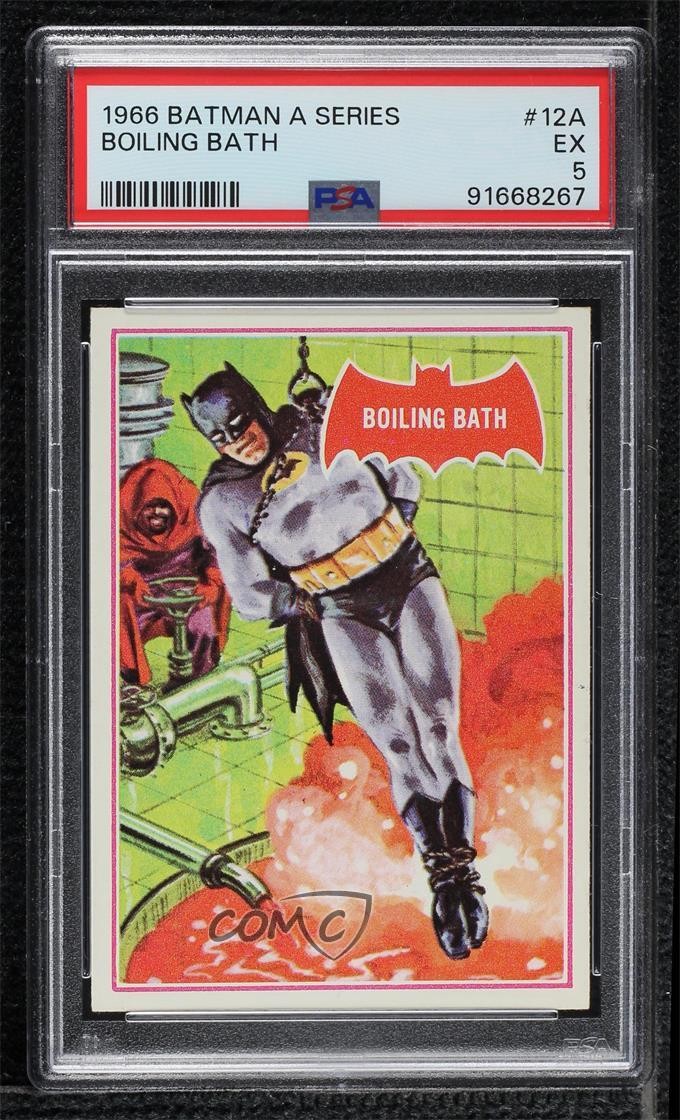 1966 Topps Batman serie A (logo pipistrello rosso) bagno bollente #12A PSA 5 0nr3