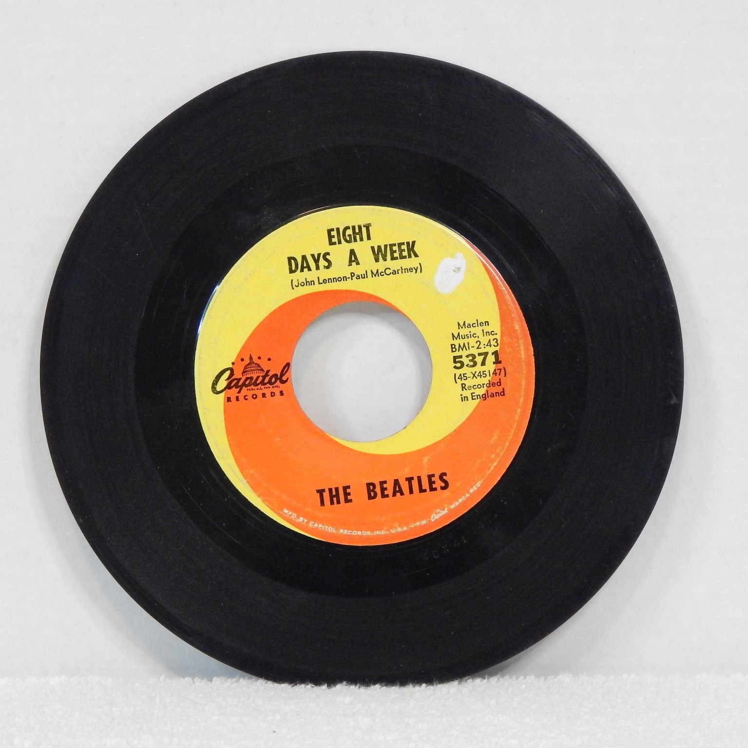 The Beatles – Eight Days A Week -  1965 Capitol Rock 45 RPM 7" Single