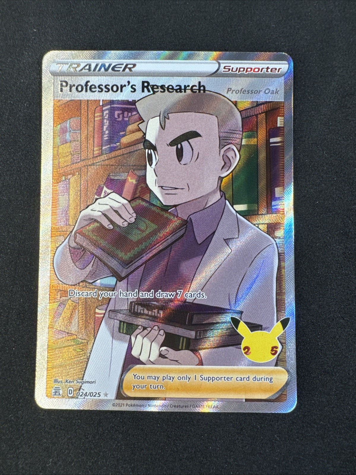 Ricerca del Professore (Full Art) 024/025 Celebrazioni Holo Trainer Pokemon
