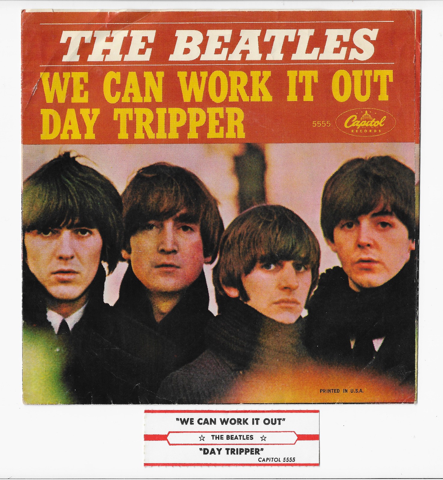 The Beatles We Can Work It Out / Day Tripper  Capital Records USA #5555 VG Cond