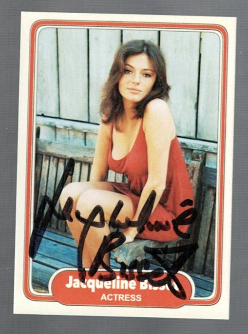 JACQUELINE BISSET carta commerciale personalizzata firmata a mano attrice AUTO - 7