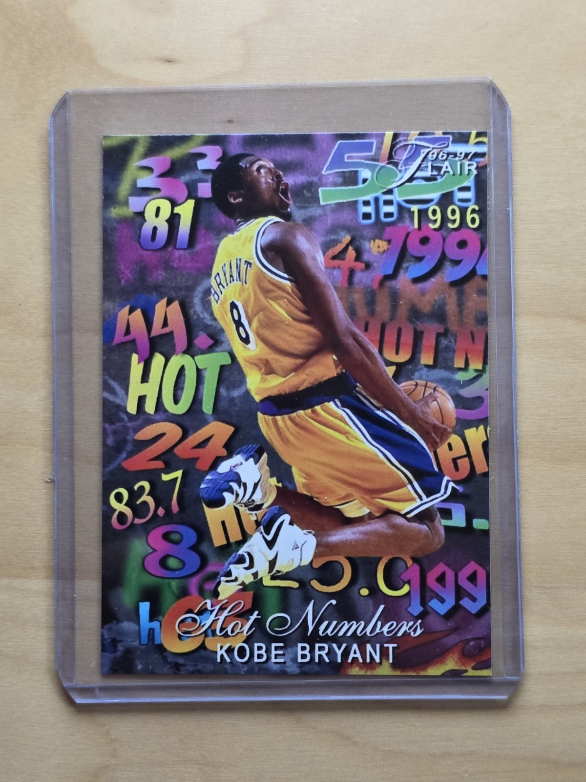 1996-97 Flair "Hot Numbers" Kobe Bryant Carta Prova Artista