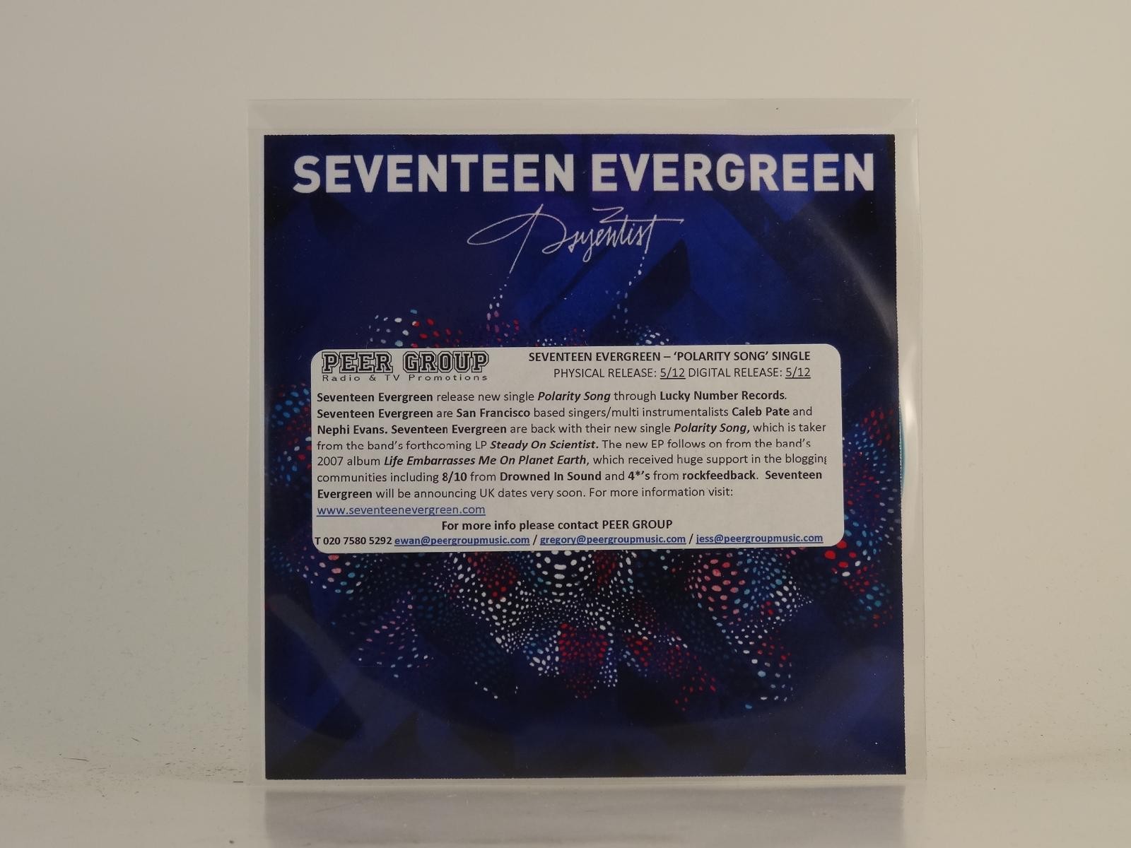 SEVENTEEN EVERGREEN PSYENTIST. (H1) 1 Track Promo CD Single including Picture Sl