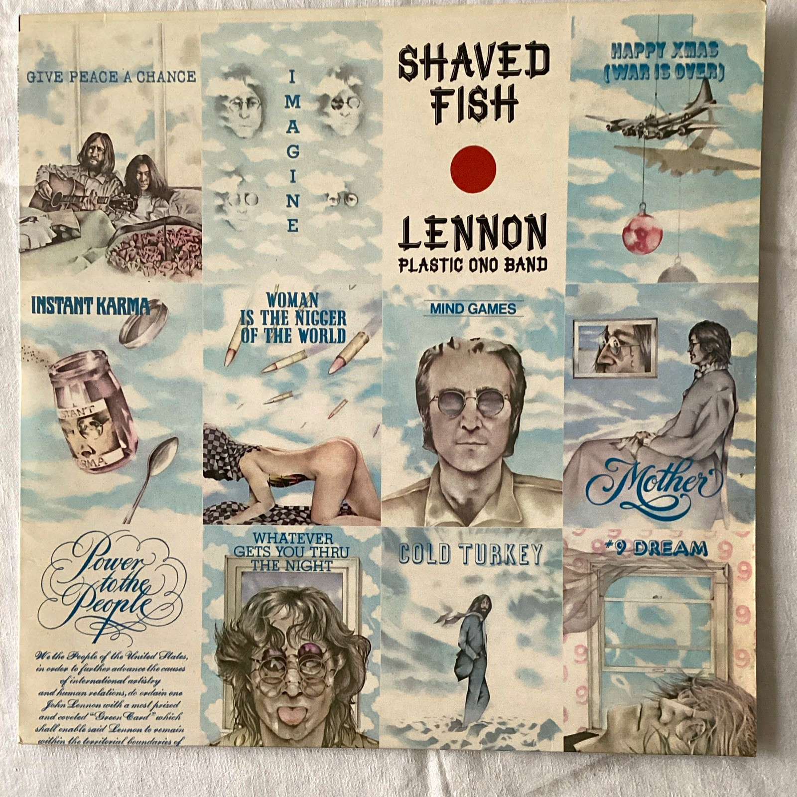 John Lennon and  Shaved Fish LP UK Apple PCS 7173 YEX -1U Early Pressing