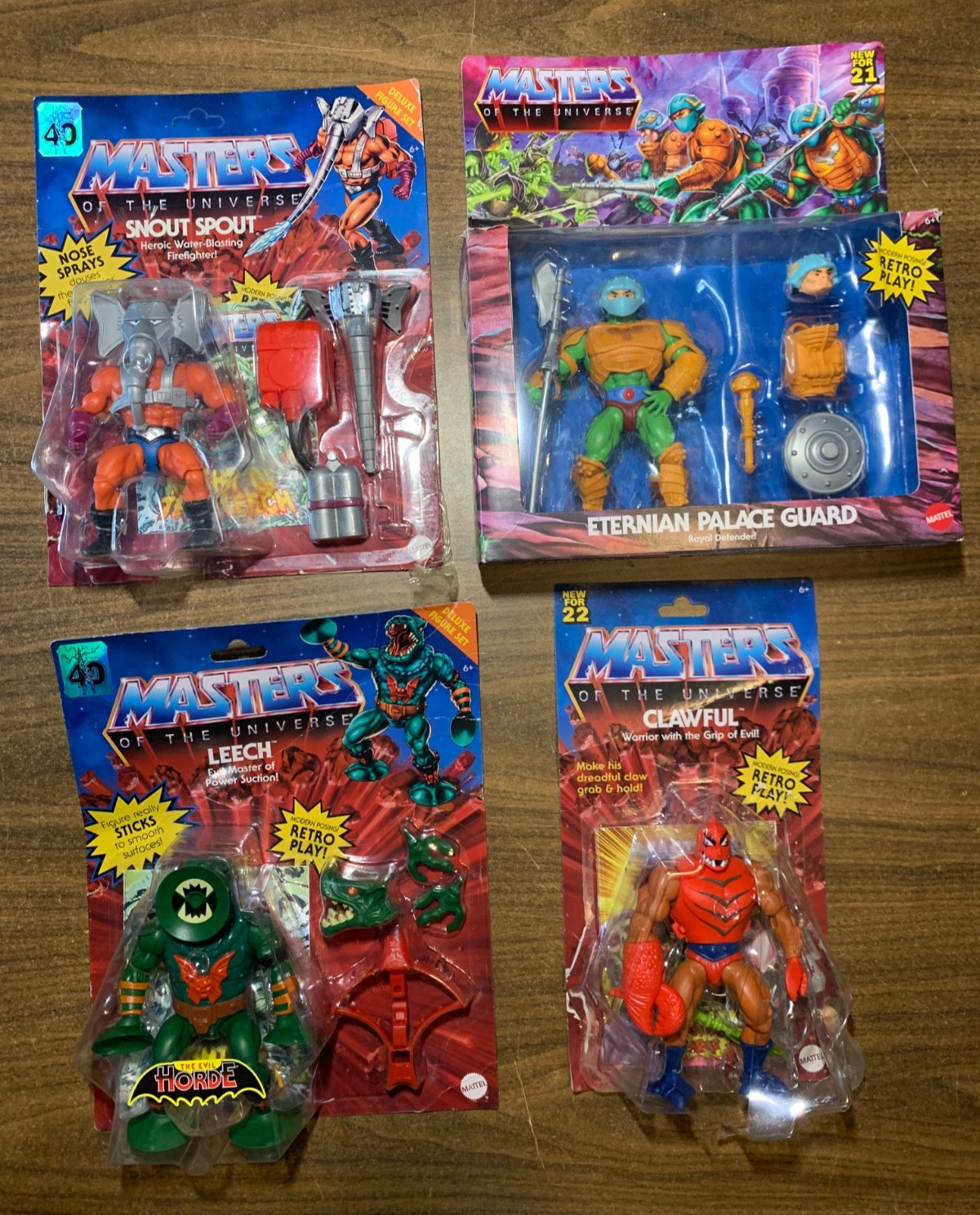 Mattel Masters of the Universe Retro Play lotto di 4 - scatole ruvide. sanguisuga, artiglio