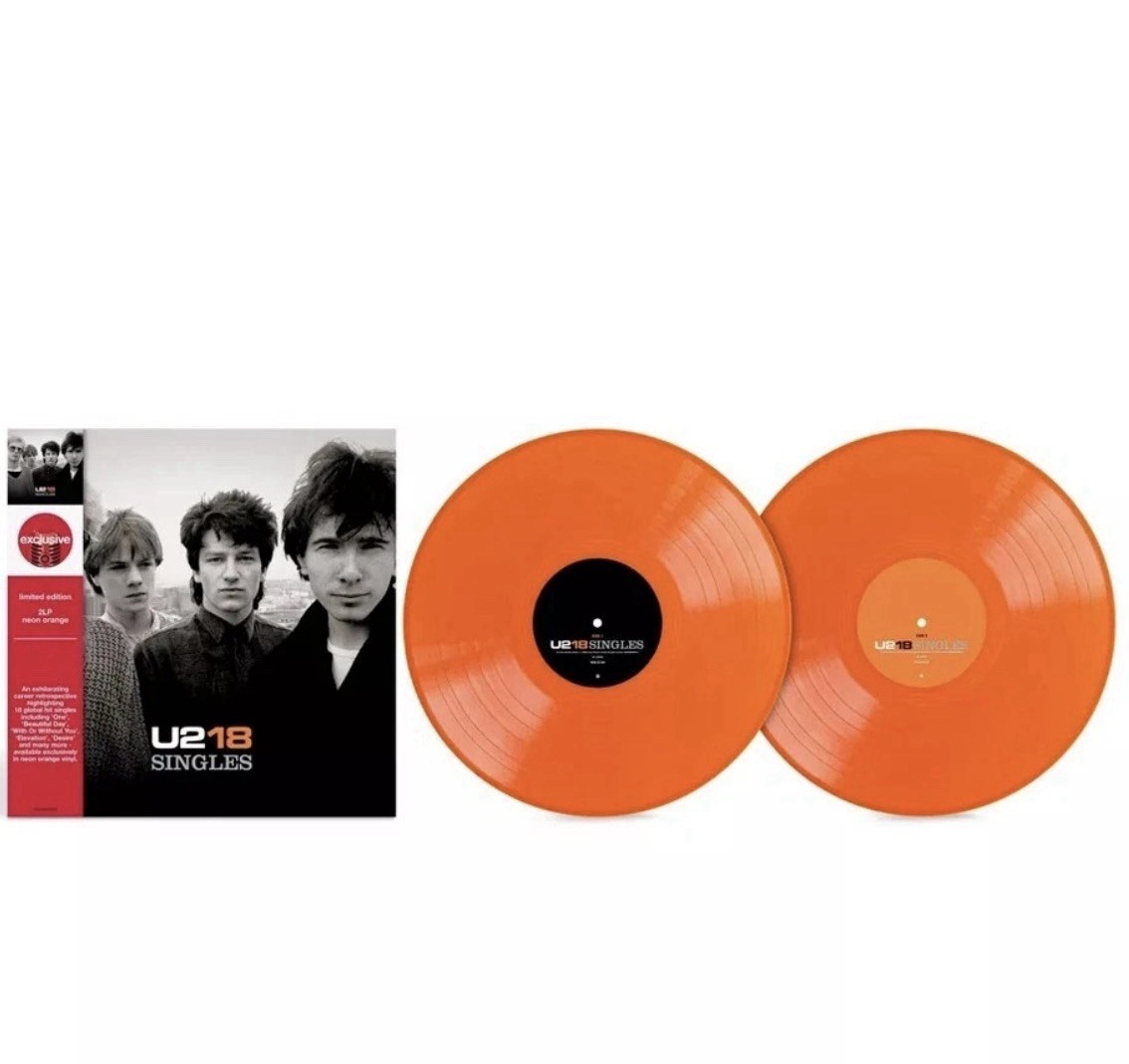U218 Singles Target Limited Edition Neon Orange Vinyl 2xLP With OBI Strip Sealed