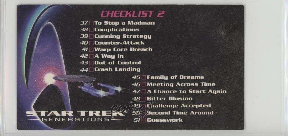 1994 SkyBox Star Trek: Generations Cinema Collection Checklist #72 0i73