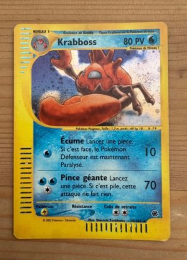 Carte Pokémon Krabboss 15/165 Wizards Holo Rare French NEAR MINT 2002 Expédition