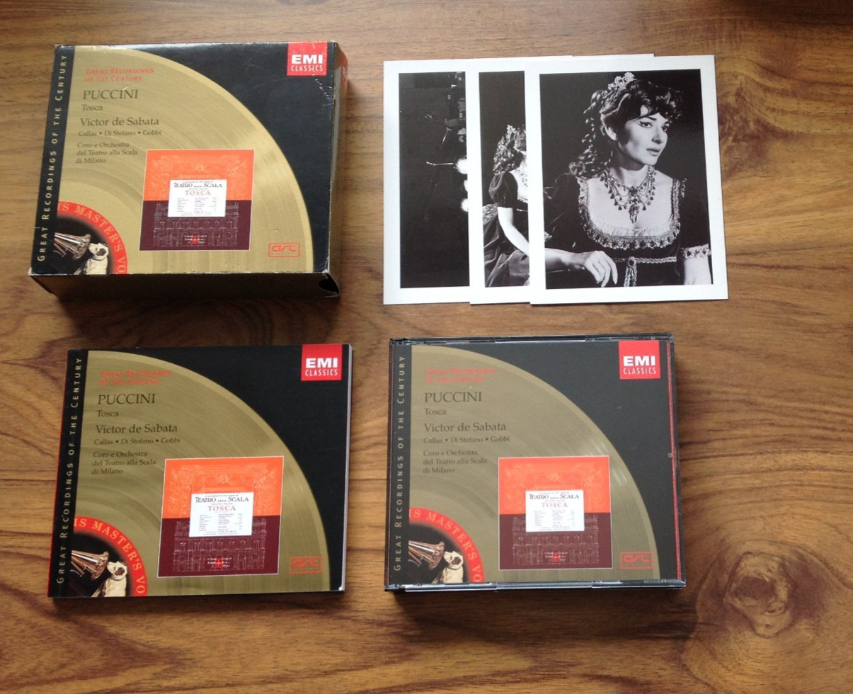 Giacomo Puccini  Tosca Maria  Callas , de Sabata 2x CD with booklet & photocards