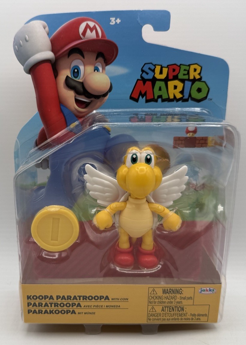 NIB World of Nintendo RED KOOPA PARATROOPA with WINGS 4" Jakks Pacific Figure 