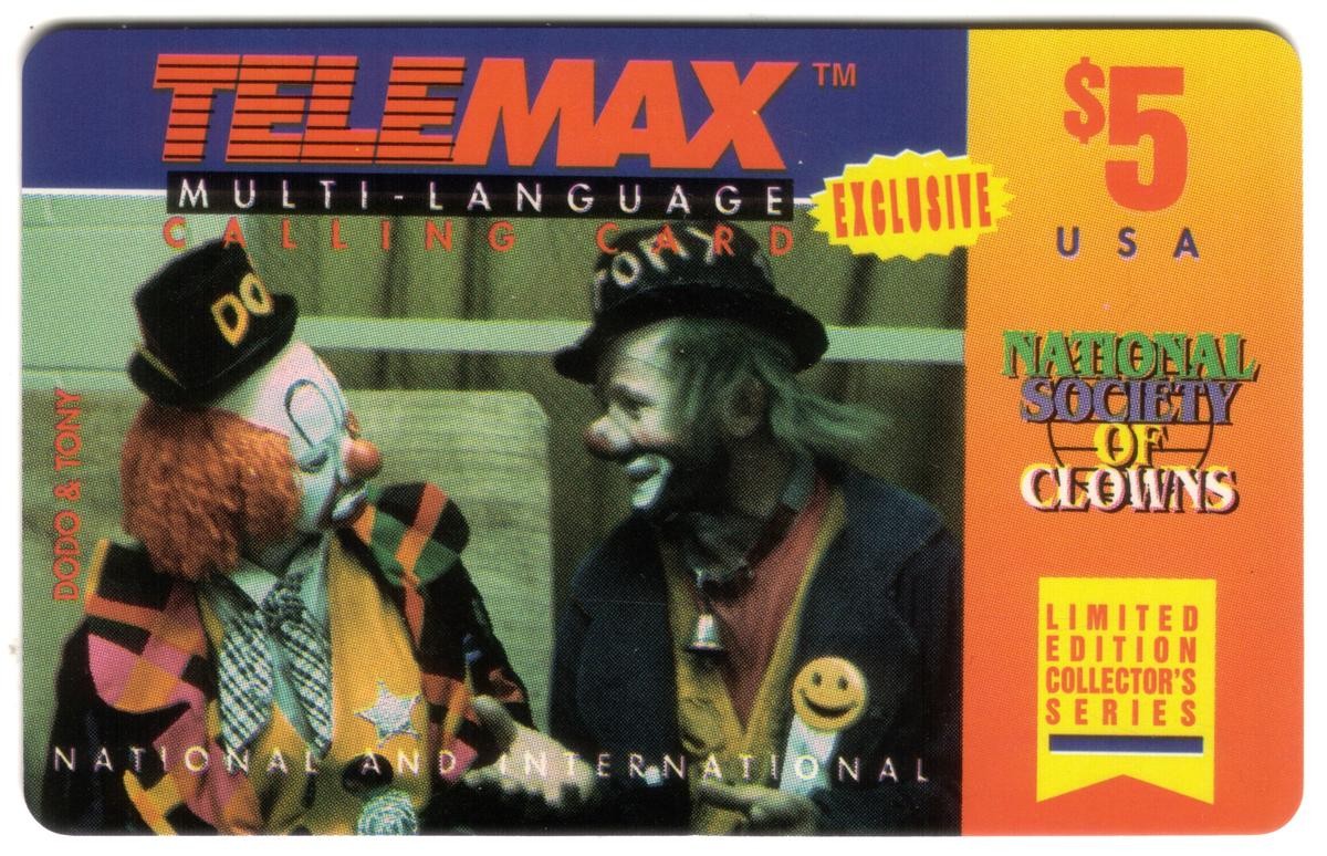 €5. Clown - Dodo E Tony - Società Nazionale Dei Clown Carta Telefonica