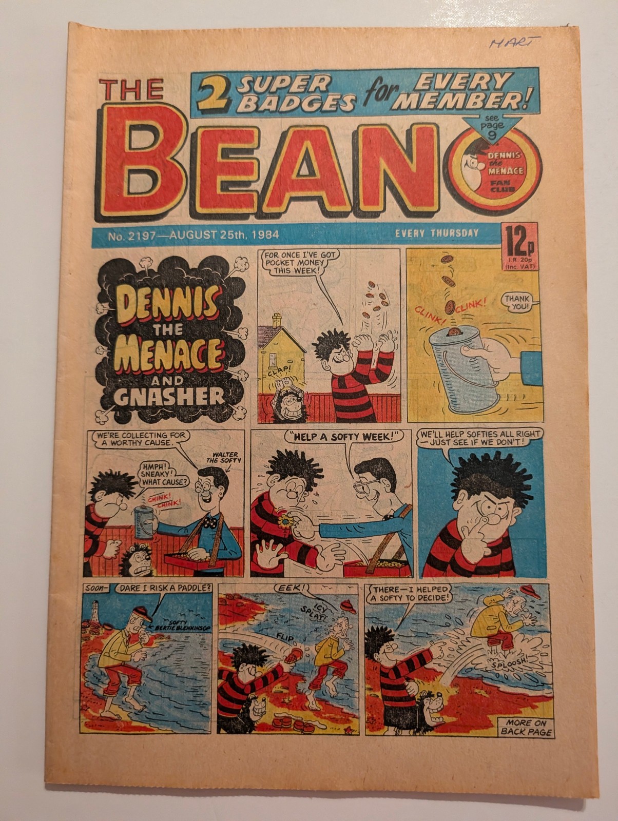 Beano Comic No 2197, August 25th 1984.