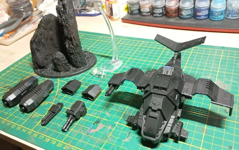 Stormhawk Interceptor - Space Marines – Monté et sous-couché