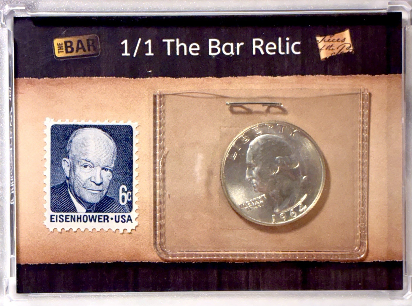2019 The Bar Pezzi del Passato 1/1 The Bar Relic 1964 Quarter (Argento) + Francobollo